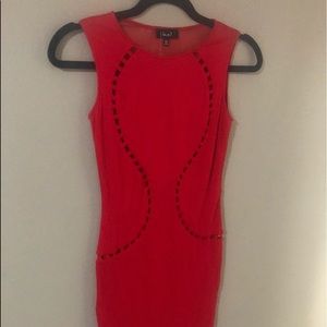 Red Dress no sleeve , mesh back